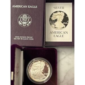 1986 US Mint American Eagle one ounce proof silver bullion coin .999 fine